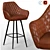 Sleek Black Leg Bar Stool 3D model small image 1