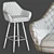 Sleek Black Leg Bar Stool 3D model small image 4