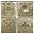 5-Piece Decorative Panel Set 3D model small image 6