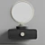 Sleek Oval Washbasin Set 3D model small image 16