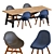 Rustic Acacia Dining Set 3D model small image 1