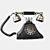 Vintage 1930s Black/Brass Phone 3D model small image 1