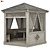 Wooden Hexagonal Garden Gazebo 3D model small image 1