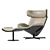 Sleek Leather Almora Armchair 3D model small image 5