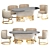 Max 2016 Manbas Meubles Dining Set 3D model small image 1