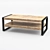 Modern Mango Wood and Metal Coffee Table 3D model small image 1