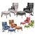 Adjustable Color Velvet Armchair 3D model small image 1
