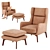 Adjustable Color Velvet Armchair 3D model small image 4