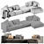 BoConcept Carmo Sectional - Modern Chaise Lounge 3D model small image 3