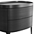 Poliform Gentleman Nightstand - Elegant Black and Gold Wood Design 3D model small image 3