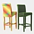 Unique Duo: Dual Material Bar Stools 3D model small image 5