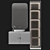 Elegant Bathroom Console with Mirror 3D model small image 5