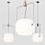 French Elegance: Galet Pendant Lamp 3D model small image 1