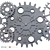 Rustic Steampunk Wall Clock 3D model small image 9