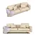 Sleek Modern Sofa  3DSMax + Marvelous - Poly 560k 3D model small image 1