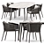 Elegant Knot Armchair & Ellisse Table 3D model small image 1