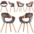 JODY Eco-Leather Wooden Leg Chair 3D model small image 1