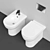 Azzurra Ceramica Nuvola - Sleek Ceramic WC & Bidet 3D model small image 3