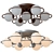 Modern Black and White Ring Chandelier 3D model small image 1