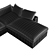 Luxury Amber Velvet Corner Sofa 3D model small image 3