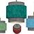 Modern Concrete Ceiling Lamp 3D model small image 3