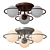 Modern Black Metal Ceiling Chandelier 3D model small image 1