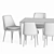 Modern Dining Set: Metal, Wood, Velvet 3D model small image 3