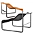 Sleek Leather Wimbledon Armchair 3D model small image 2