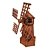 Rustic Wooden Garden Windmill 3D model small image 7