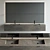 Modern Wall-mounted Grate Marble Vanity 3D model small image 1
