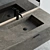 Modern Wall-mounted Grate Marble Vanity 3D model small image 2