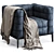 Chic Chocolat Armchair in Twils 3D model small image 1