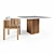 Square Code Marble Top Table | 120x120cm 3D model small image 3