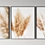Vintage Floral Metal Frame Posters 3D model small image 3