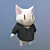 Kawaii Cat Polygon Mesh 3D model small image 1