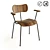 Elegant Walnut Armchair Nod 3D model small image 1