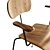 Elegant Walnut Armchair Nod 3D model small image 3