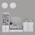 Hauga Storage Combo: Gray & White Cabinets, TV Stand & Tall Wardrobe 3D model small image 4