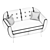 Vibrant Velvet Rotterdam Sofa 3D model small image 1