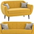 Vibrant Velvet Rotterdam Sofa 3D model small image 5