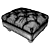 Luxury Claverdon Leather Footstool 3D model small image 3