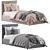 Modern Gray Headboard Bed 3D model small image 1