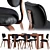 Modern Thompson Chair Set: Stylish Seating Solution 3D model small image 2