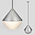 Sleek Half & Half Pendant 3D model small image 1
