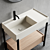 Plinio Wood Ceramic Washbasin 3D model small image 2