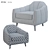 Elegant Jasmine Lite Armchair, 102x100cm 3D model small image 4