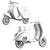 Sleek Vespa Piaggio Scooter 3D model small image 5