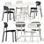 Sleek Seating and Stylish Table 3D model small image 1