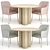 Luxury Velvet Elowen Armchair & Travertine Table Set 3D model small image 1