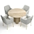 Luxury Velvet Elowen Armchair & Travertine Table Set 3D model small image 3